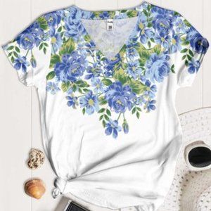 PIXIE LADY SWEET FLORAL PRINT T SHIRT XL LIKE NEW